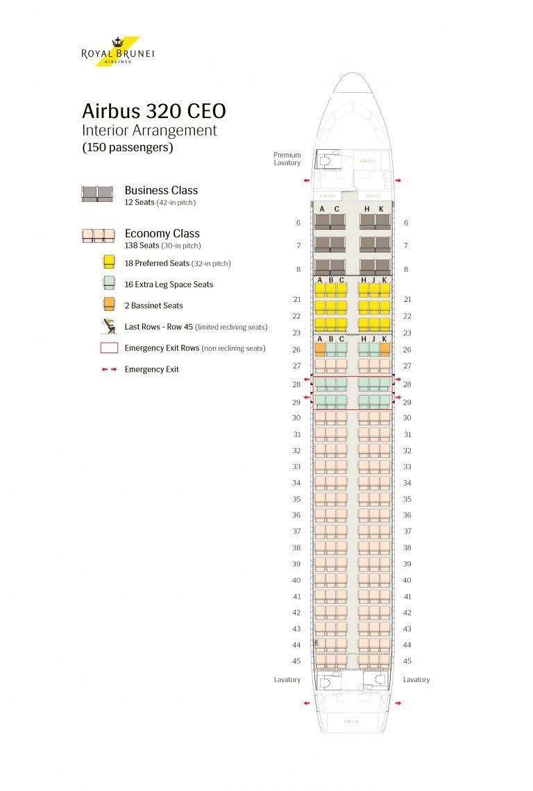 Ek 606 Seat Map Seat Map | Royal Brunei Airlines